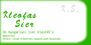 kleofas sier business card